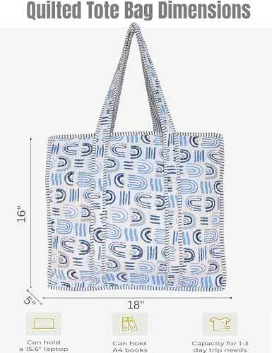 100% Cotton Quilted Tote Bag For Women