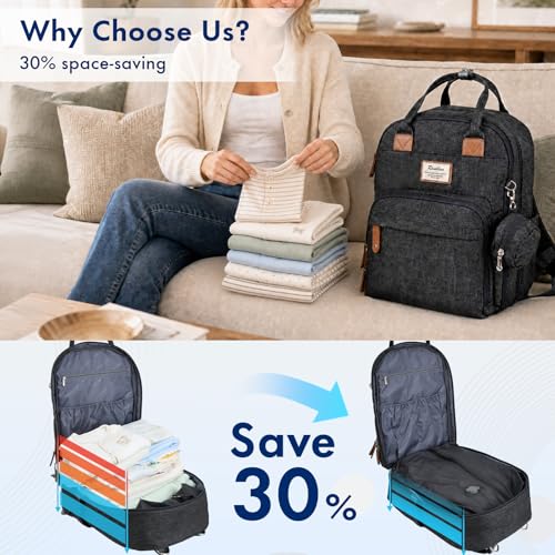 Travel Diaper Backpack with Vacuum Compression