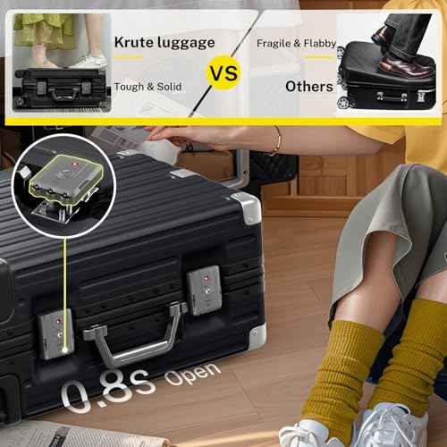 Zipperless Carry On Luggage with Wheels 20 inch Hardshell Suitcase