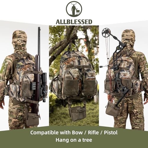 Hunting Backpack for Men Camo Hunting Day Pack for Rifle Bow 35L