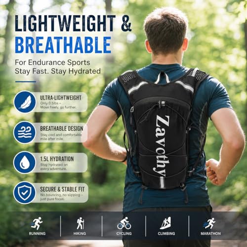 Hydration Backpack with 1.5L Water Bladder