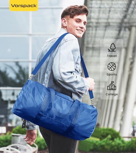 Small Duffel Bag 20 Inches Foldable Lightweight Gym Bag with Inner Pocket for Travel Sports