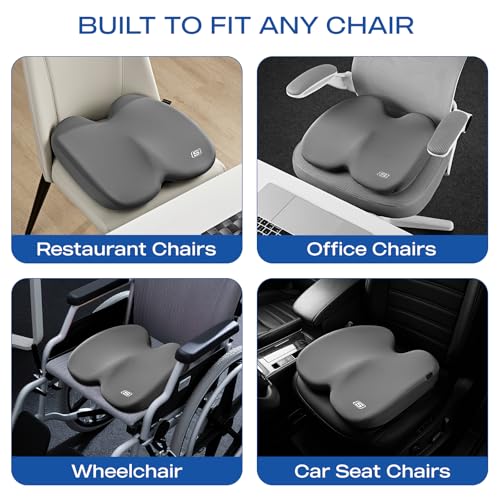 Seat Cushion Ergonomic Memory Foam Cushion for Long Sitting Hours on Office & Home Chair