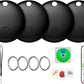 Air Tags-4 Pack, Pet Trackers, Item Locator Tags Works with Apple Find My | iOS Only | 4 Different Cases | Replaceable Battery | Water-Resistant | Item Finder for Key, Luggage, Backpack,Bike (4-Black)