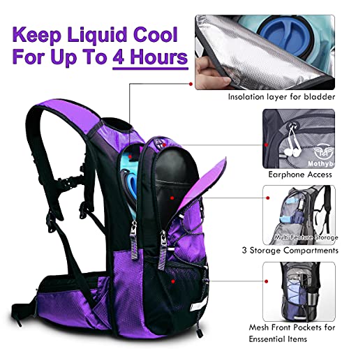Insulated Hydration Backpack Pack with 3L BPA Free Leak Proof Water Bladder