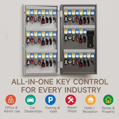 48 Key Lock Box Smart Key Organier Cabinet with Keypad & App for Office