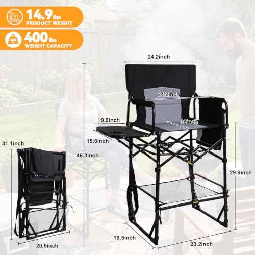 2 Pack Extra Tall Folding Camping Chair (2 Count)