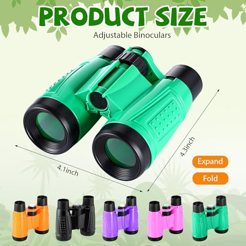 12 Set Binocular Compass Magnifying Glass Set Christmas Birthday Gift Small Telescope Binocular with Whistle Bag for Outdoor Exploring Stocking Stuffer (12 Count)