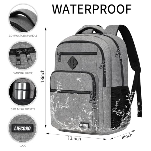 Grey Backpack for Men Women