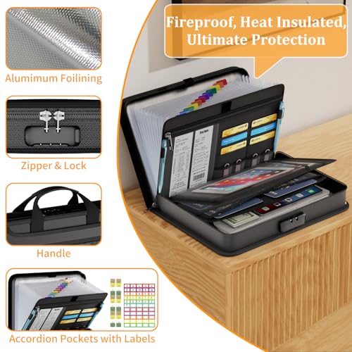 5200°F Accordion File Organizer with Lock