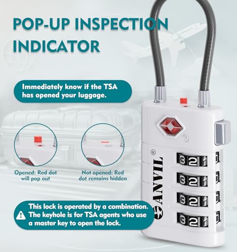 TSA Approved Luggage Locks with Search Alert Indicator (2 Count)