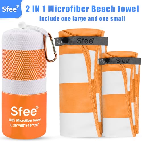 2 in 1 Microfiber Oversized Beach Towel (2 Count)