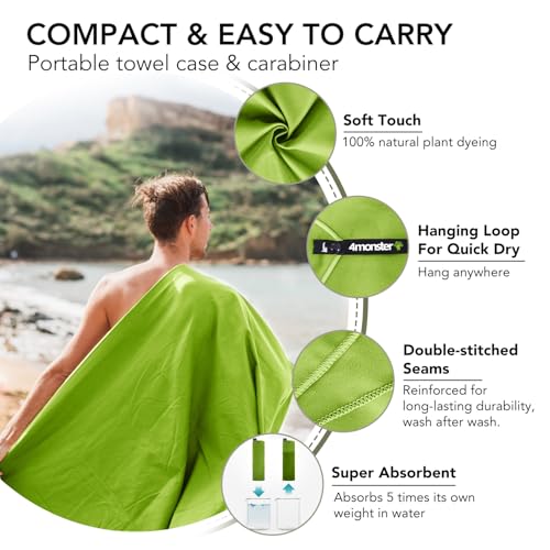 Quick Dry Travel Towel with Case & Carabiner