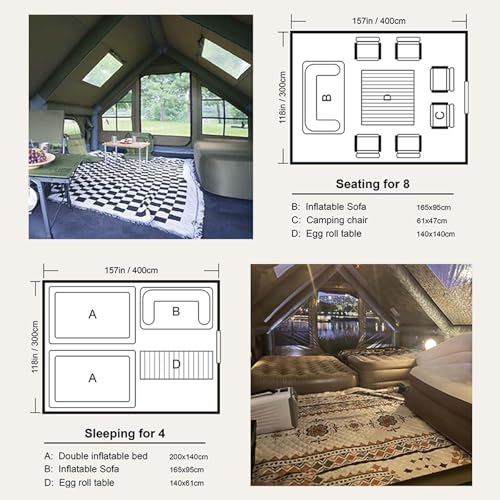13' x 10' Large Inflatable Tents for Camping 8