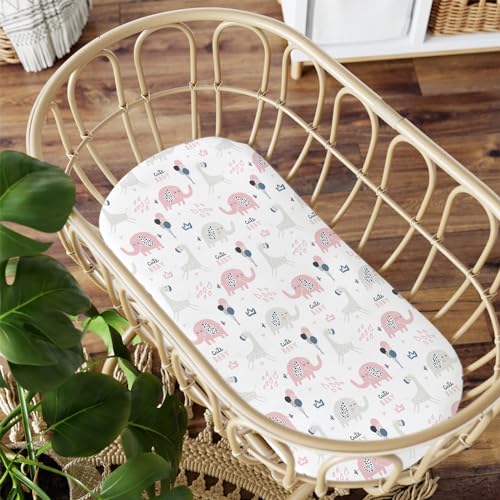 Stretch Fitted Bassinet Sheet Set BROLEX 2 Pack Cradle Sheets for Bassinet Pad (2 Count)