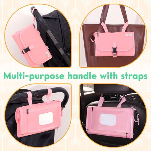 Portable Diaper Changing Pad with Wipes Pocket