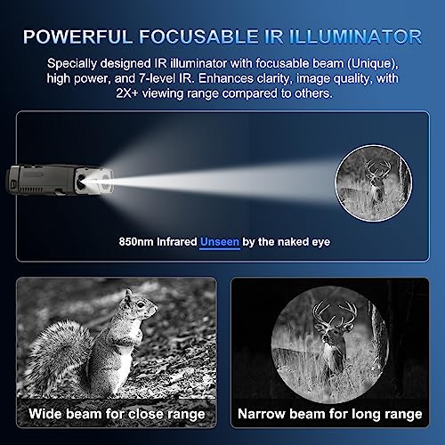 4K Night Vision Goggles Binoculars with Focusable IR