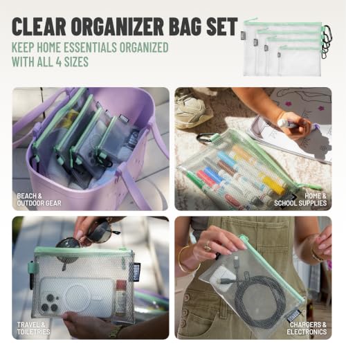 Air Production Multi‑Size Clear Zipper Pouch (4 Count)