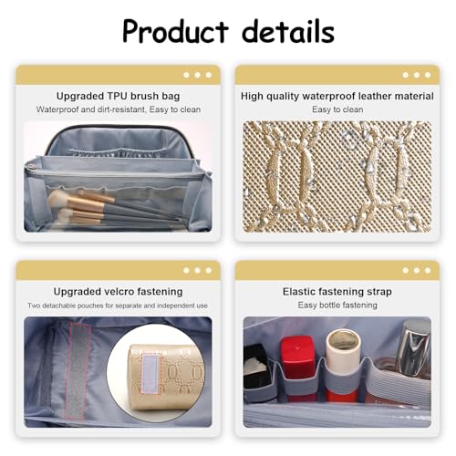 Travel Makeup Bag Cosmetic Bags for Women (3 Count)