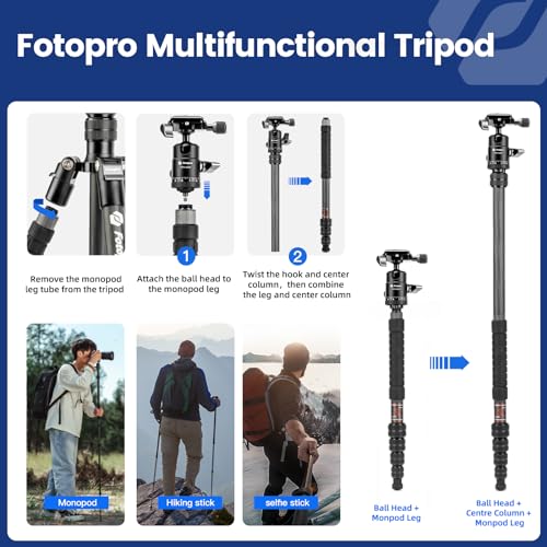 60" Carbon Fiber Camera Travel Tripod