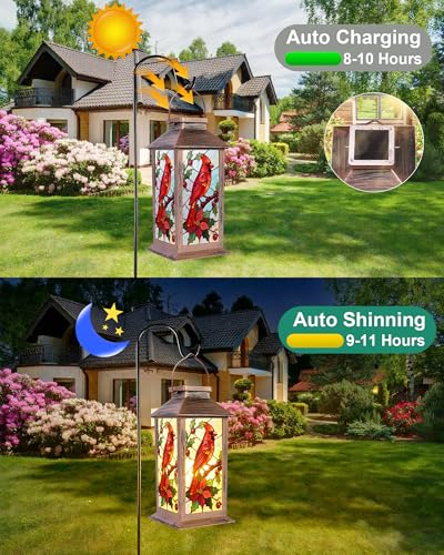 Solar Lanterns Outdoor Waterproof Garden Decor Birthday Gifts for Women Mom Grandma Sister