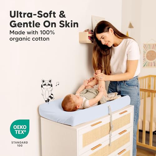 2 Pack Organic Changing Pad Covers for Girl (2 Count)