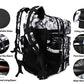 Military Tactical Backpack for Men and Women 45L Army 3 Days Assault Pack Bag Large Rucksack with Molle System Black and white