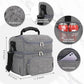Double Layer Cooler Insulated Lunch Bag Adult Lunch Box Large Tote Bag for Men (Gray)