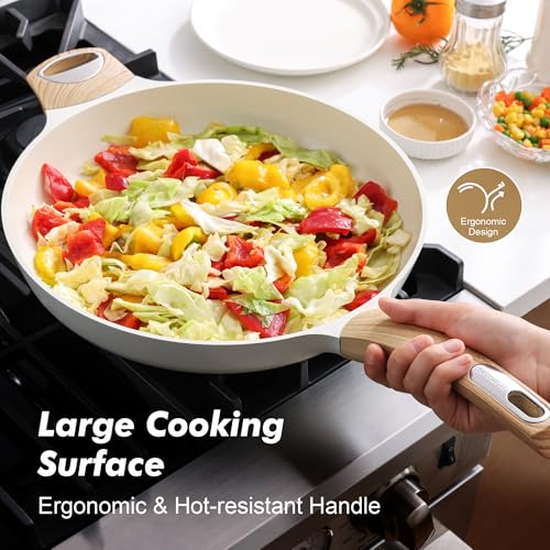 12.5in Ceramic Nonstick Frying Pan Paella Pan