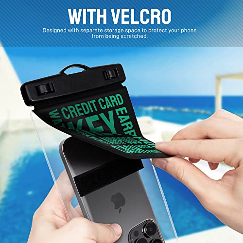 Universal Waterproof Phone Pouch [Double Space] IPX8 Dry Bag with Lanyard for iPhone 16 15 14 13 12 Pro Max XS XR X Galaxy S25 S24 S23 Ultra