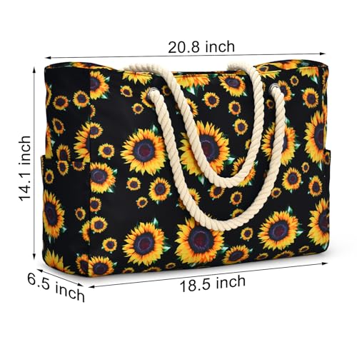 Beach Bag Large Beach Tote Bag for Women Waterproof Sandproof Swim Pool Bag With Zipper