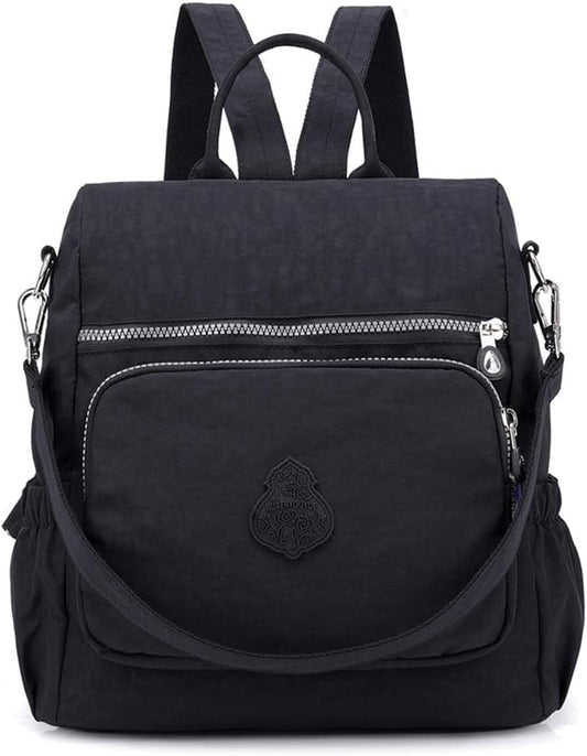 MINTEGRA Women Shoulder Backpack Multi-Pocket Nylon Purse Large Capacity Waterproof Casual Daypack