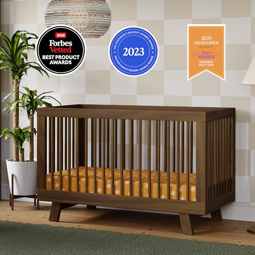 Hudson 3-in-1 Convertible Baby Crib, Natural Walnut