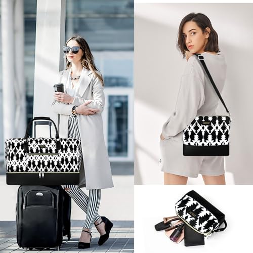 Weekender Bag for Women 21.5" Travel Duffel Large Carry On Bag 3PCS (3 Count)