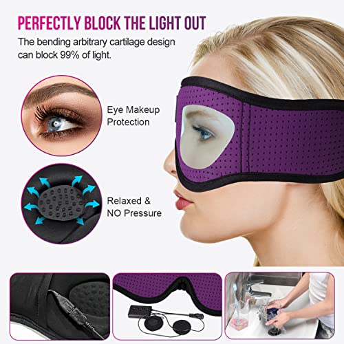 3D Sleep Headphones Bluetooth 5.4 Breathable Sleep Eye Mask