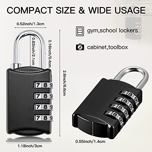 40 Pcs 4 Digit Combination Locks Small Combo Number Locks Bulk (40 Count)