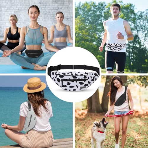 Large Cow Print Crossbody Bags for Women Cute Fanny Pack Belt Bag