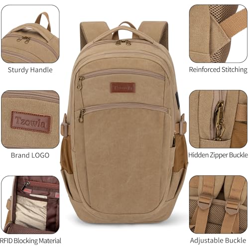 Vintage Canvas Laptop Backpack for Men and Women
