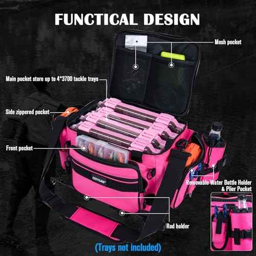 Fishing Tackle Bag with 2PCS 3700 Tackle Boxes