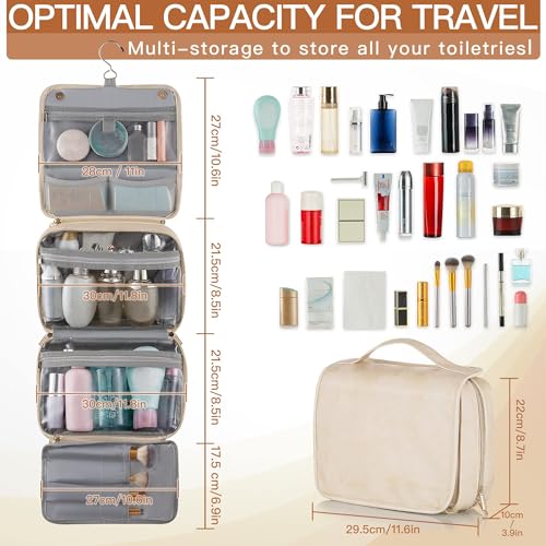 Hanging Travel Toiletry Bag for Women Vegan Leather
