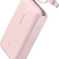 Belkin Portable Charger, Power Bank with Integrated Cable 10000 mAh 20W - Fast Charge USB C Power Delivery, iPhone Charger - iPhone 16 Series, iPad Pro, Galaxy S25, & More - Pink