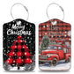 2 Pcs Red and Black Checkered Christmas Tree Luggage Tags for Suitcases PU Leather Truck Baggage Tags Name ID Label with Privacy Cover and Stainless Steel Loop for Men Women Travel Bag Suitcase (2 Count)