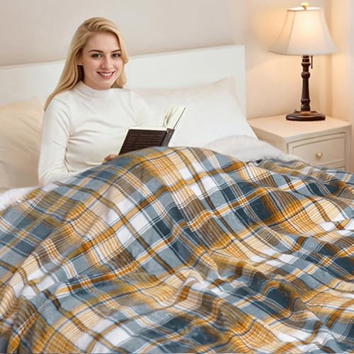 Sherpa Blanket Twin Plaid Thick Bed Blanket