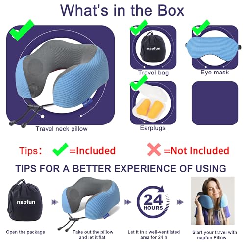 Neck Pillow for Travel with Travel Pouch