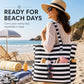 Beach Bag Waterproof Sandproof Women Tote Bag Pool Bag with Zipper for Gym Grocery Travel with Wet Pocket