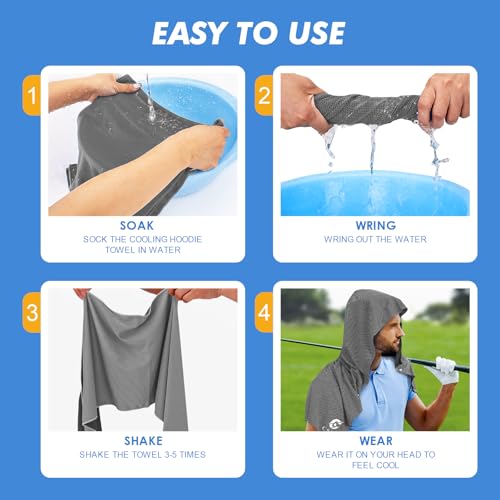 3 Pack Cooling Hoodie Towels for Neck and Face (3 Count)