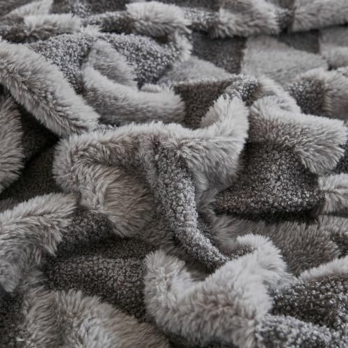 Luxury Faux Fur Rabbit Fur Throw Blanket Gray 60"*80"