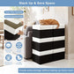 Large 17" 42 Quarts Collapsible Stackable Storage Bins with Lids [3 (3 Count)