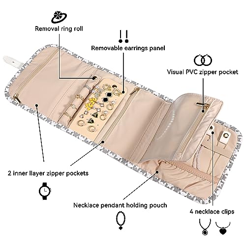 Small Travel Jewelry Organizer Roll for Women
