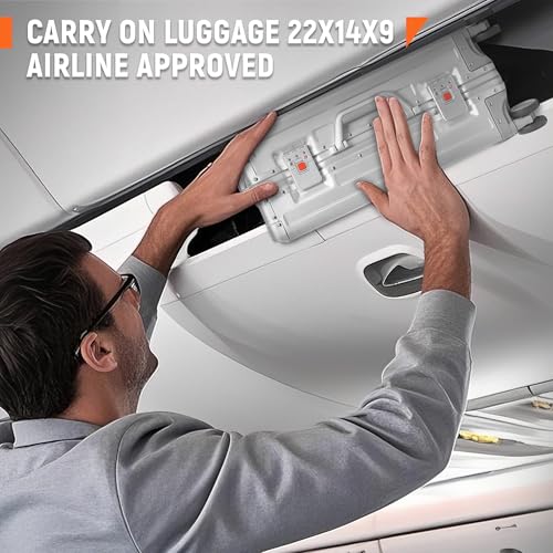 All Aluminum Carry On Luggage 22x14x9 Airline Approved Heavy Duty Hard Shell Suitcases Zipperless Suitcase with TSA Lock